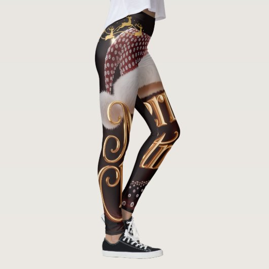 Muts van Kerstman & Typografie Leggings (Rechts)