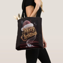 Muts van Kerstman & Typografie Tote Bag