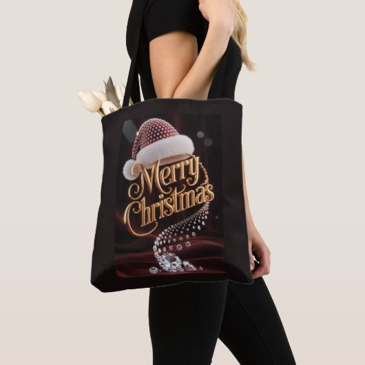Muts van Kerstman & Typografie Tote Bag (Dichtbij)
