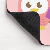 Muts voor diploma-uitreiking met roze uil - gepers muismat (Hoek)