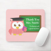 Muts voor diploma-uitreiking met roze uil - gepers muismat (Met muis)