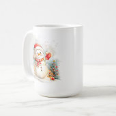 Muts voor mok met sneeuwmannetje voor Kerstmis (Voorkant links)