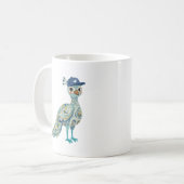 Mutsbeker met charmante pauwhen koffiemok (Voorkant links)