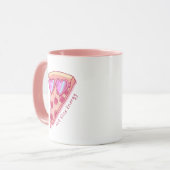Mutsige mok voor pizzaliefhebber met roze hartzonn (Voorkant links)