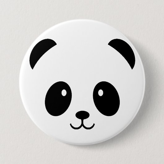 Mutsige Panda Knop Badge Speld Pandabeer Ronde Button 7,6 Cm (Voorkant)