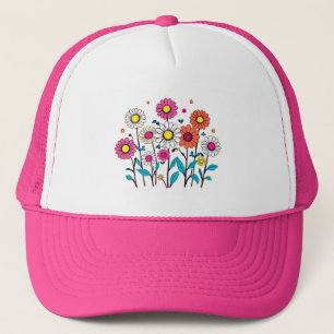 Mutsje met Kleurrijke Bloemen Trucker Pet