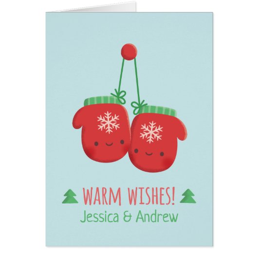 Mutsjes met warme wensen Kerstkaarten (Voorkant)