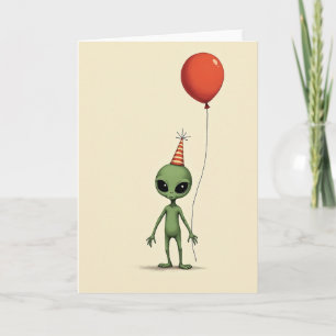 Mutskaart met groen wezentje kaart