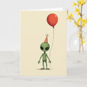 Mutskaart met groen wezentje kaart (Gele Bloem)