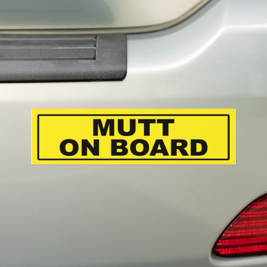 Mutt aan boord bumpersticker (Op auto)