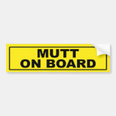 Mutt aan boord bumpersticker (Voorkant)