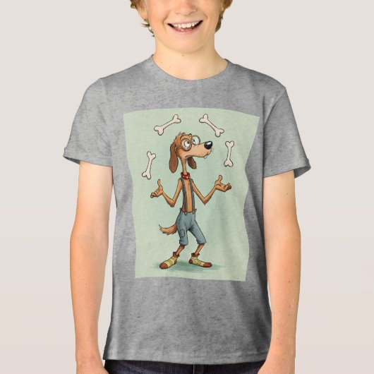 Mutt-Juggler beroemd gemaakt door Natasha Us Tri-Blend Shirt (Voorkant)