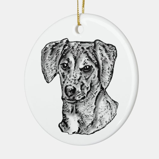 Mutt Keramisch Ornament (Links)