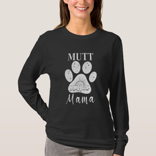 Mutt Mama Dog Paw mama T-shirt (Voorkant)