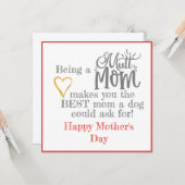 Mutt mama Moederdag Kaart (Voorkant / Achterkant in situ)
