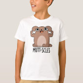 Mutt-scles Funny Animal Dog Pun T-shirt (Voorkant)