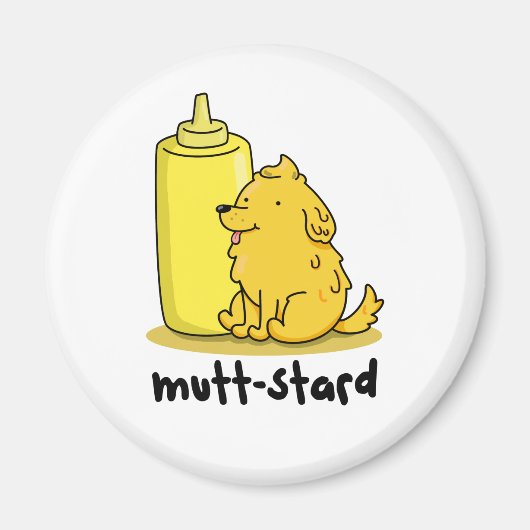 Mutt-stard Funny Doggy Mustard Pun Magneet (Voorkant)