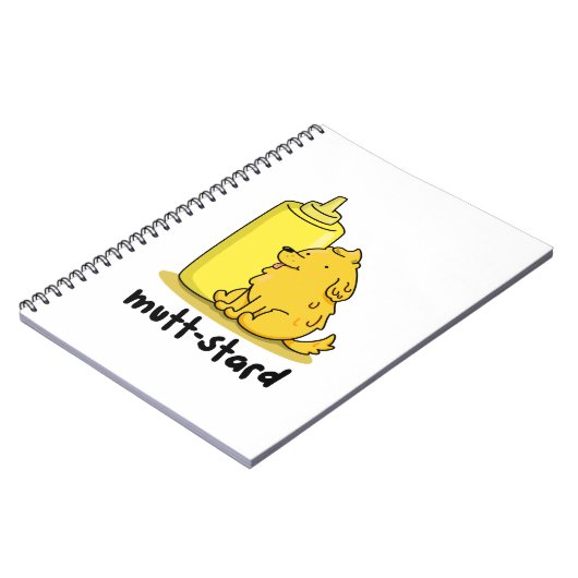 Mutt-stard Funny Doggy Mustard Pun Notitieboek (Linkerzijde)
