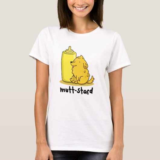Mutt-stard Funny Doggy Mustard Pun T-shirt (Voorkant)