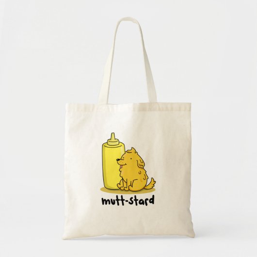 Mutt-stard Funny Doggy Mustard Pun Tote Bag (Voorkant)