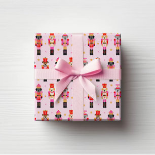 Muttcracker Kerstmis - Roze Hond Notenkrakers Cadeaupapier