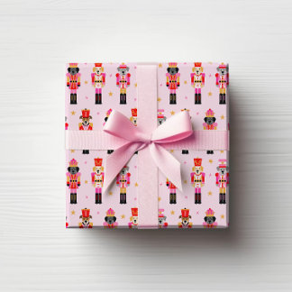 Muttcracker Kerstmis - Roze Hond Notenkrakers Cadeaupapier