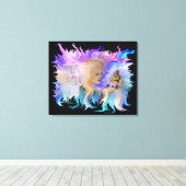 Mutter Natur mit Pferd und Schmetterling Canvas Afdruk (Insitu (Houten vloer))