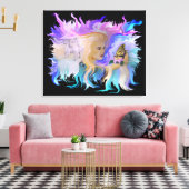 Mutter Natur mit Pferd und Schmetterling Canvas Afdruk (Insitu (Woonkamer))