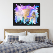 Mutter Natur mit Pferd und Schmetterling Canvas Afdruk (Insitu (Slaapkamer))