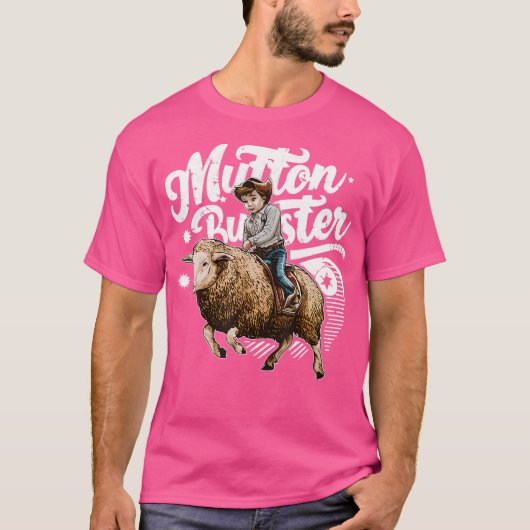 Mutton Buster Mutton Busting Sheep Riding Texas Ro T-shirt (Voorkant)