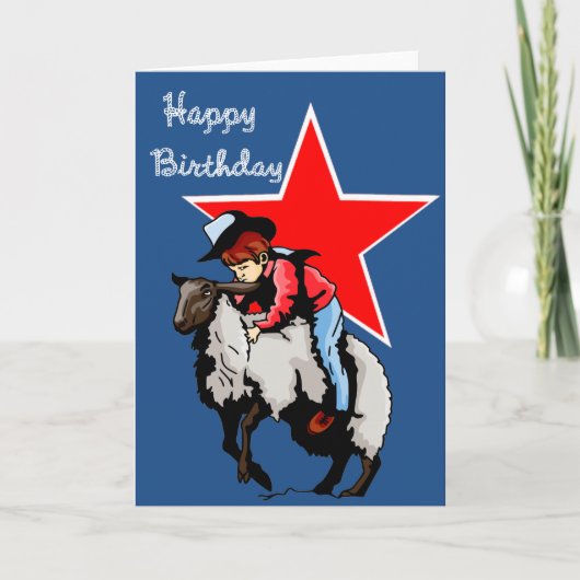 Mutton Bustin Birthday Kaart (Voorkant)