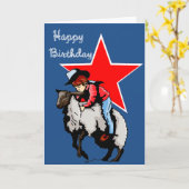 Mutton Bustin Birthday Kaart (Gele Bloem)
