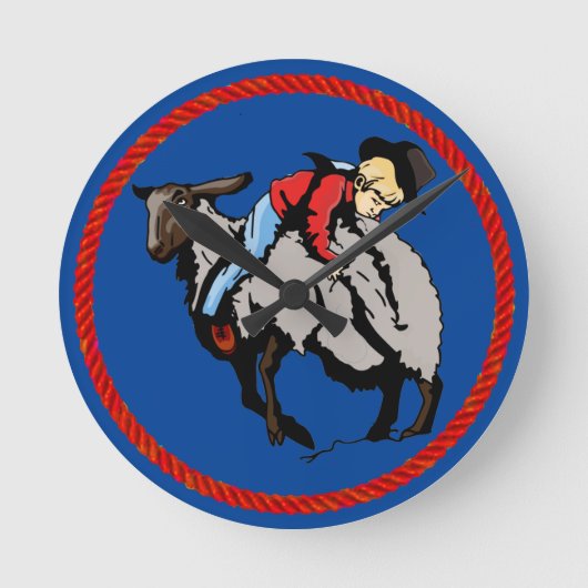 Mutton Busting Achterwaartse Cowboy Ronde Klok (Voorkant)