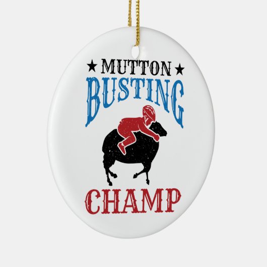 Mutton Busting Champ Sheep Riding Keramisch Ornament (Rechts)