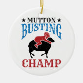 Mutton Busting Champ Sheep Riding Keramisch Ornament (Voorkant)