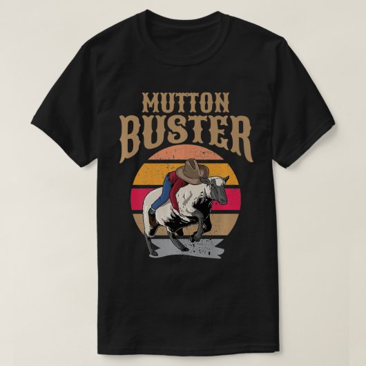 Mutton Busting Youth Rodeo Sheep Riding Event Bust T-shirt (Design voorkant)