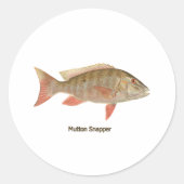 Mutton Snapper illustratie Ronde Sticker (Voorkant)