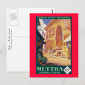 Muttra ~ Krishna Temple Briefkaart (Voorkant / Achterkant)