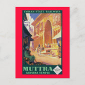 Muttra ~ Krishna Temple Briefkaart (Voorkant)