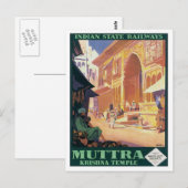 Muttra Krishna Temple India Briefkaart (Voorkant / Achterkant)