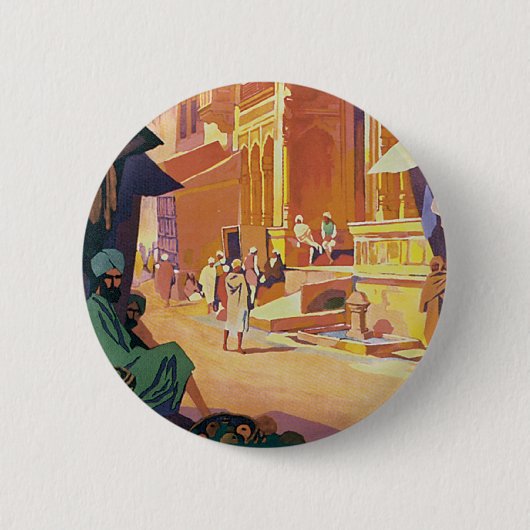 Muttra ~ Krishna Temple Ronde Button 5,7 Cm (Voorkant)