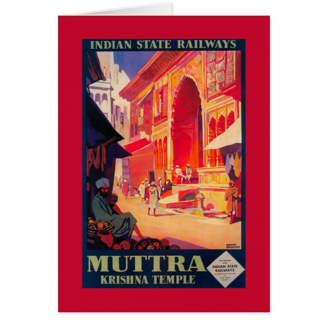 Muttra Krishna Temple Travel Poster (Voorkant)