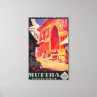 Muttra Krishna Temple Travel Poster