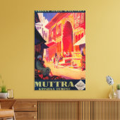 Muttra Krishna Temple Travel Poster Canvas Afdruk (Insitu (Woonkamer))