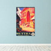 Muttra Krishna Temple Travel Poster Canvas Afdruk (Insitu (Houten vloer))