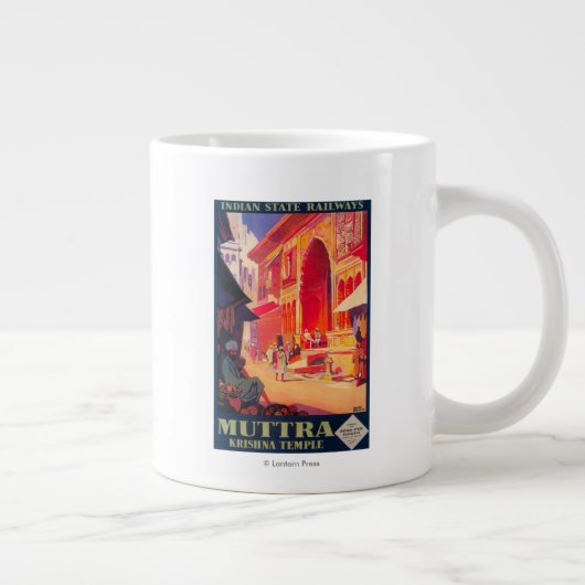 Muttra Krishna Temple Travel Poster Grote Koffiekop (Rechts)