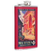 Muttra Krishna Temple Travel Poster Heupfles (Rechts)