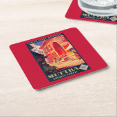 Muttra Krishna Temple Travel Poster Kartonnen Onderzetters (Schuin)