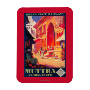 Muttra Krishna Temple Travel Poster Magneet
