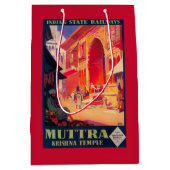 Muttra Krishna Temple Travel Poster Medium Cadeauzakje (Voorkant)